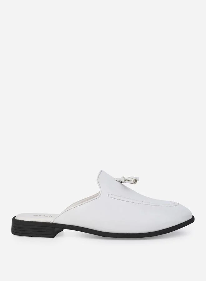 Styli Styli Tassel Accent Slip On Open Heel Mules