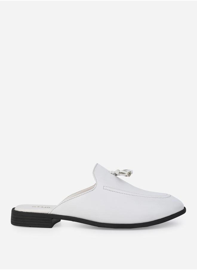 Styli - Styli Tassel Accent Slip On Open Heel Mules - Image 1