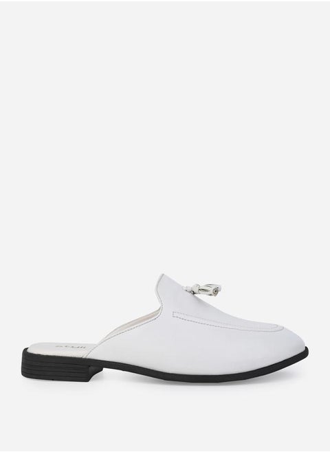 Tassel Accent Slip On Open Heel Mules