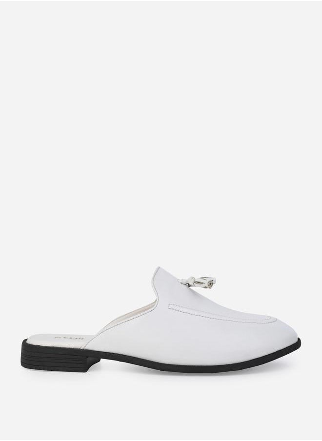 Styli - Tassel Accent Slip On Open Heel Mules - Image 1