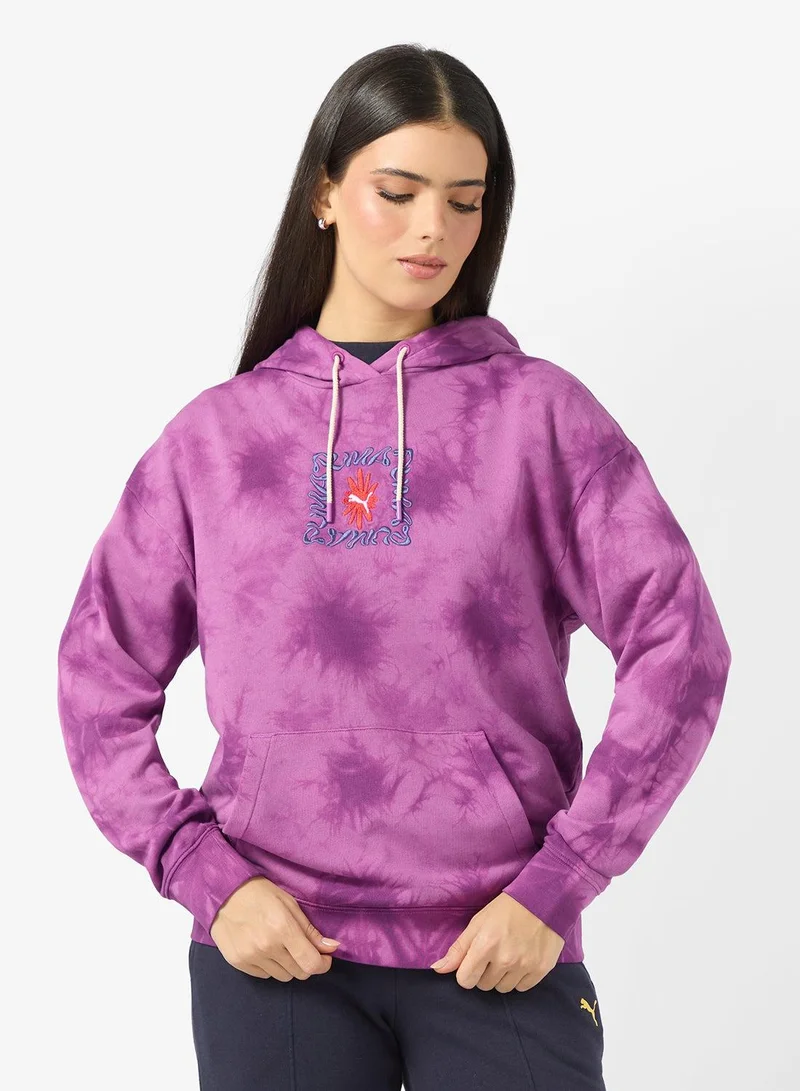 بوما هودي برسومات زهور أساسي لخزانة ملابسك