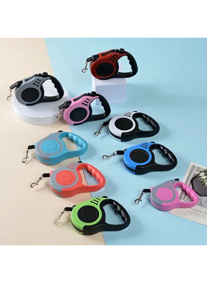 Peacock Blue Retractable Dog Leash 10 Foot With Ergonomic Comfort Grip And Colorful Bone Design Durable Nylon - Image 1