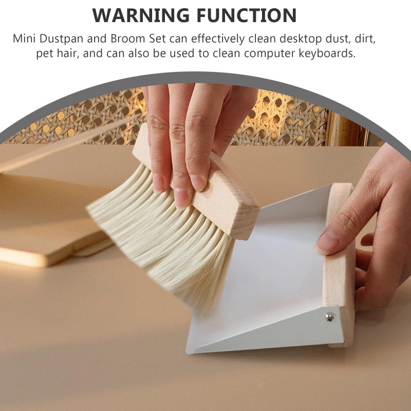 Mini Desktop Cleaning Broom And Portable Dustpan Set With Nylon Bristles Compact Household Hand Broom For Tabletop Office Cleaning - Image 4