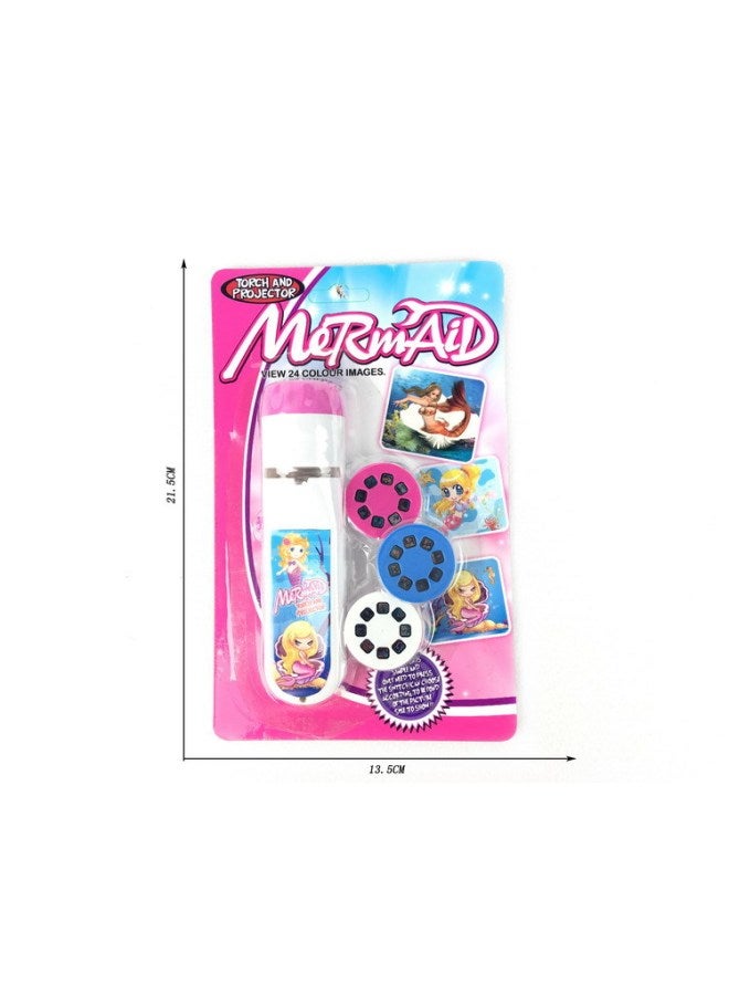 Hot Children's Projection Flashlight Baby Story Projector Slide Puzzle Early Education Toys-Color:Mermaid Projection Flashlight  - Image 1