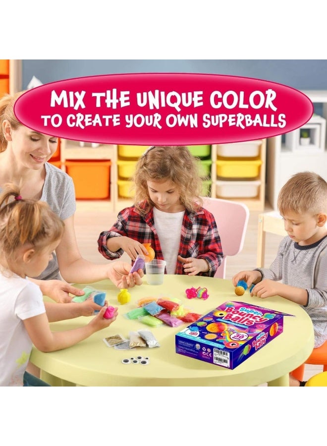 UKR DIY Bouncy Balls Kit Craft Set for Kids 30 Bouncy Balls with Glitter, Googly Eyes, Dip Cup 5 Molds Fun Activity Art Set Children Giveaway Gift - Image 5