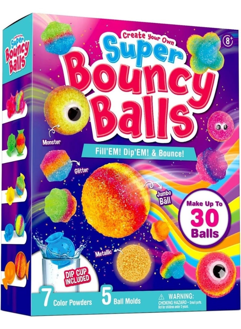 UKR DIY Bouncy Balls Kit Craft Set for Kids 30 Bouncy Balls with Glitter, Googly Eyes, Dip Cup 5 Molds Fun Activity Art Set Children Giveaway Gift - Image 4