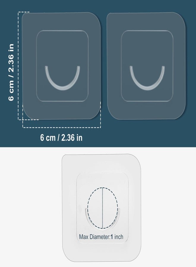 Goowin Adhesive Curtain Rod Holder, Goowin Tension Rod Holder, No Drilling Transparent Small Tension Rod Bracket (Only for Tension Rods Within 1" Diameter at Both Ends) (6 Pack) - Image 3