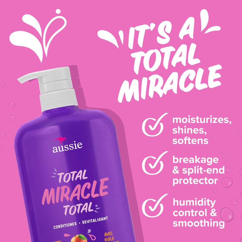 Aussie Total Miracle 7 Benefits Hair Conditioner for Damaged Hair, for All Hair Types, Paraben-Free, 30.4 fl oz, 4-pack - Image 3