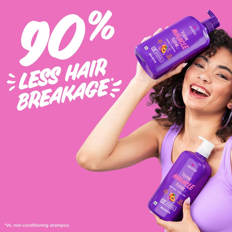 Aussie Total Miracle 7 Benefits Hair Conditioner for Damaged Hair, for All Hair Types, Paraben-Free, 30.4 fl oz, 4-pack - Image 4