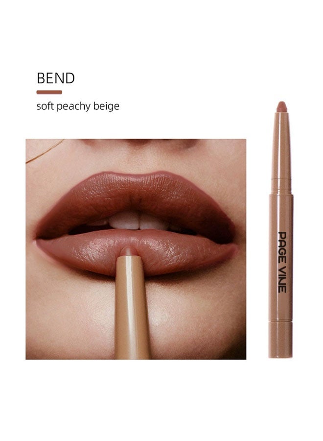 PAGE VINE Peptide Lip Shape-The Contouring LIp Shaper,Matte Nude Lip Liner Stain With Silicone Brush Double Ended Peptide Infused Waterproof Transfer Proof Long Lasting Lip Contour Pen - Image 2