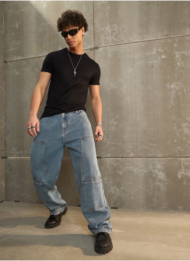 SASSAFRAS Washed Wide Leg Carpenter Jeans  - Image 2