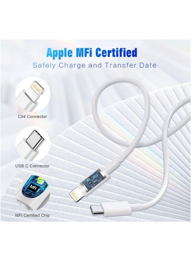 كابل USB C إلى Lightning (عبوة من 2) متوافق مع iPhone 14 و 13 و 12 و 11 Pro Max - Image 2
