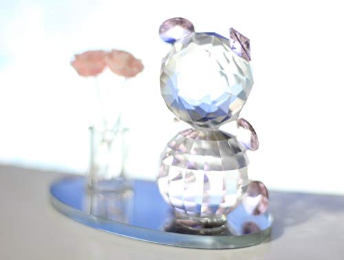 Lilone Crystal Teddy Bear With Rose Bouquet (8x5x7 cm, Transparent) - Image 3
