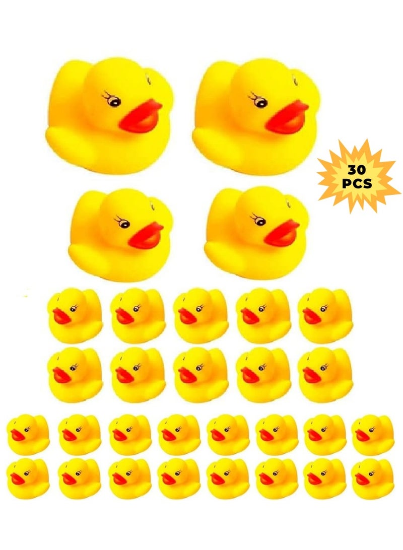 ألعاب حمام البط، 30 قطعة، لعبة استحمام الطفل على شكل عائلة البط المطاطية، لعبة صرير للأطفال الصغار والأولاد والبنات (عائلة البط الأصفر) - Image 1