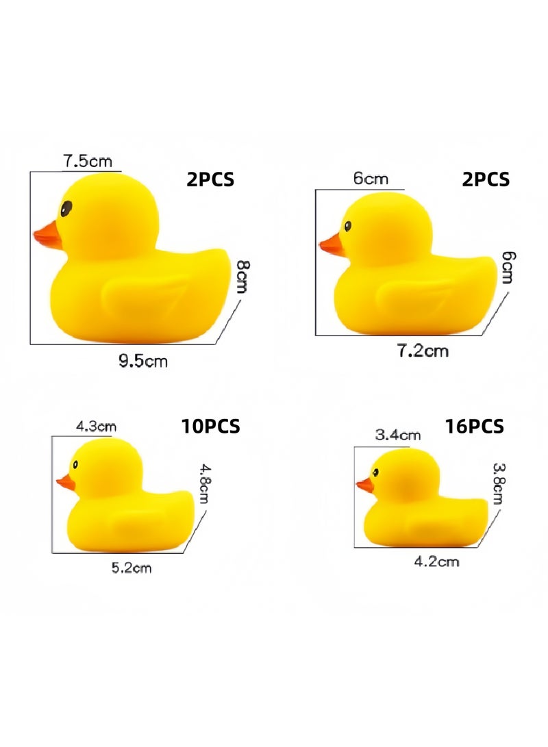 ألعاب حمام البط، 30 قطعة، لعبة استحمام الطفل على شكل عائلة البط المطاطية، لعبة صرير للأطفال الصغار والأولاد والبنات (عائلة البط الأصفر) - Image 2