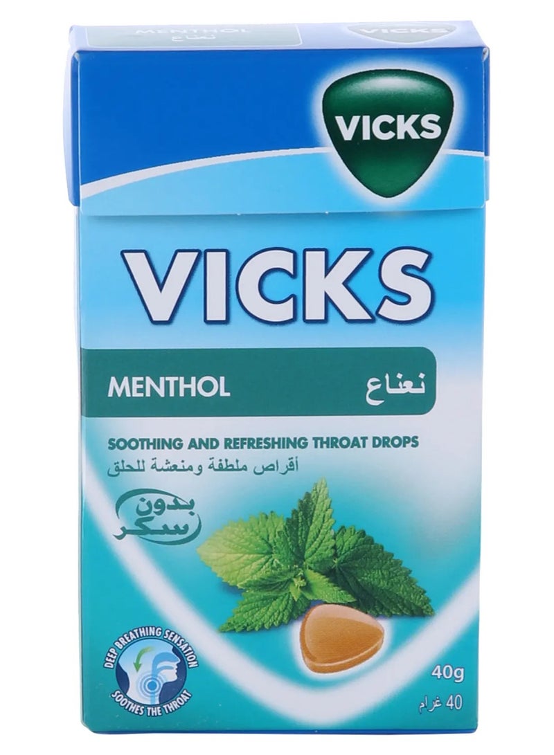 Vicks VapoRub Vicks Soothing & Refreshing Throat Drops with Menthol – 40 g - Image 1