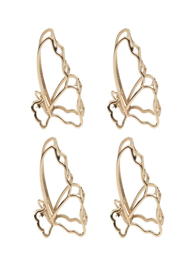 VinBee 4 PACK Large Butterfly Hair Claw Clips Metal Hair Catch Barrette Jaw Clamp for Women Half Bun Hairpins for Thick Hair (3.15 inch) - Image 1