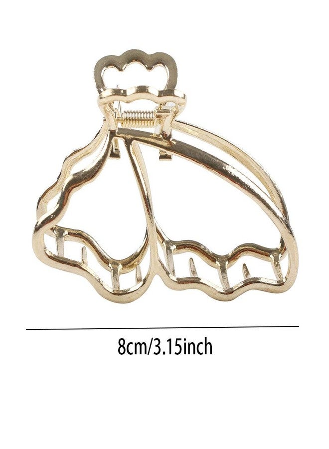 VinBee 4 PACK Large Butterfly Hair Claw Clips Metal Hair Catch Barrette Jaw Clamp for Women Half Bun Hairpins for Thick Hair (3.15 inch) - Image 2