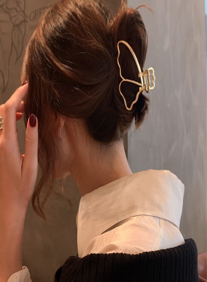 VinBee 4 PACK Large Butterfly Hair Claw Clips Metal Hair Catch Barrette Jaw Clamp for Women Half Bun Hairpins for Thick Hair (3.15 inch) - Image 5