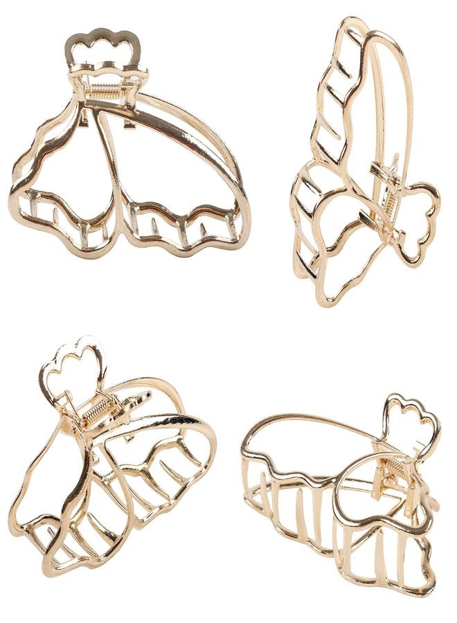 VinBee 4 PACK Large Butterfly Hair Claw Clips Metal Hair Catch Barrette Jaw Clamp for Women Half Bun Hairpins for Thick Hair (3.15 inch) - Image 3