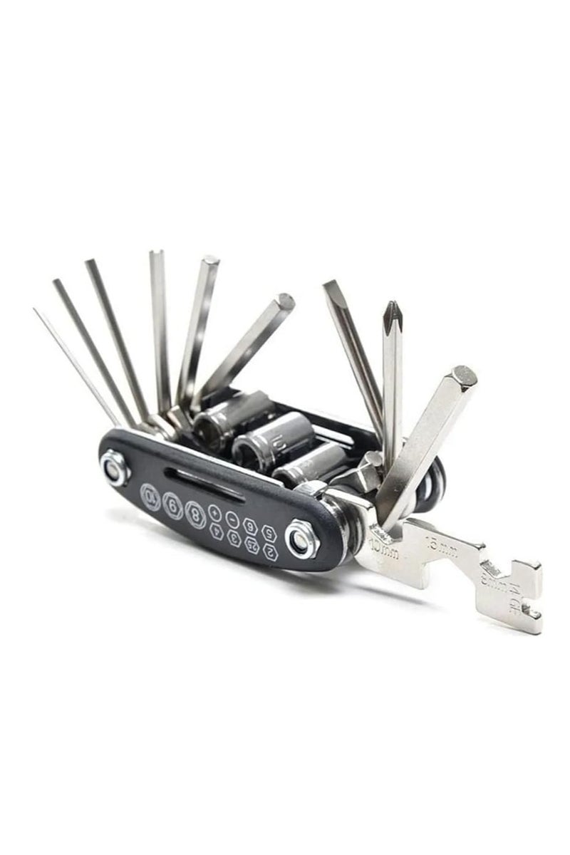 مجموعة أدوات متعددة الاستخدامات لتصليح الدراجات 16فى 1 ، عدة سداسية طقم الانكية و مفتاح ربط براغي للدراجات الجبلية مفك من الصلب الكربوني . سهلة الحمل والتخزين . جودة عالية - Image 1