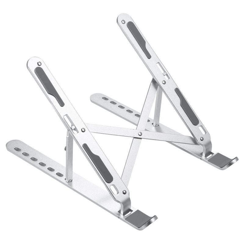 7-gear Adjustable Laptop Stand Portable Folding Aluminum Alloy Non-slip Laptop Tablet Bracket Stable Structure Silver - Image 1