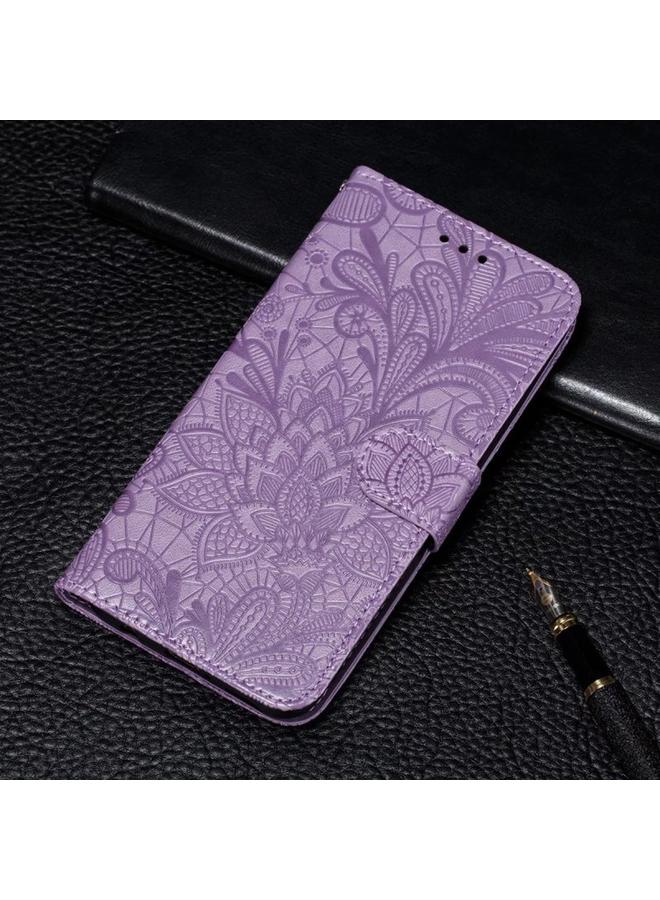 S-TOP Case For Samsung Galaxy S21 Lace Flower Embossing Flip Leather Phone Case - Image 2