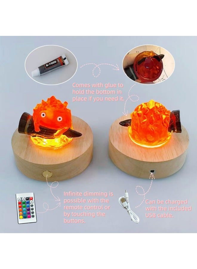 ORALEAF Calcifer Night Light with Remote Control - Multi-Color Adjustable LED Lamp Statue Inspired by Howl's Moving Castle - Image 3