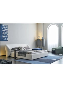 Poppins Home Modern Upholstered Bed  Stylish Fabric Bed for Villas & Apartments 