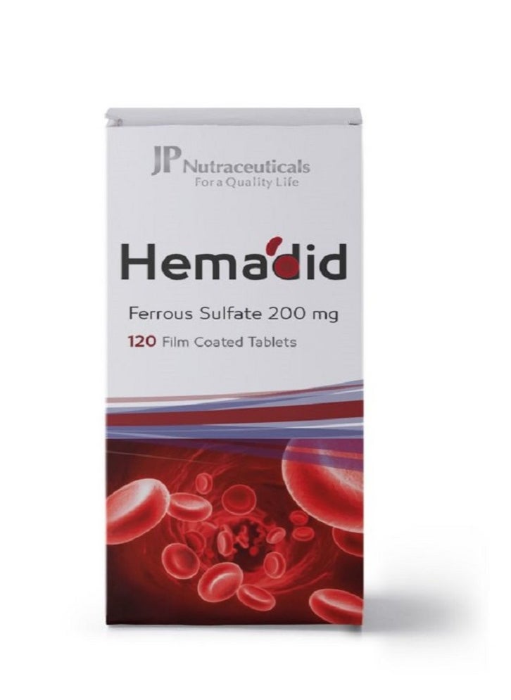 JP Nutraceuticals Hemaded ferrous sulfate 200 mg 120 film coated tablets 