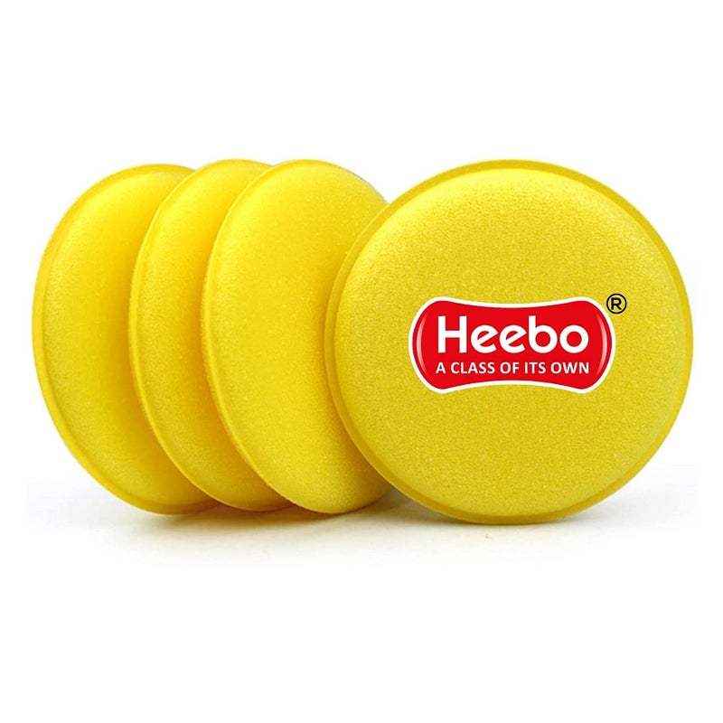 Heebo Multipurpose Foam Wax Applicator Pads - Pack of 96 | Car Polish Applicator Sponge | Soft Car Wax Detailing Sponge | Used for Detailing Polish/Wax Bike Car Dashboard | Car Dressing Round Pads - Image 1