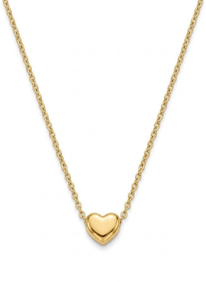 NKR GOLD Gold Heart Pendant Necklace for Women & Girls | Minimalist Love Heart Chain Necklace | Cute Romantic Gift for Wife Girlfriend Birthday Anniversary Valentine's Day - Image 1