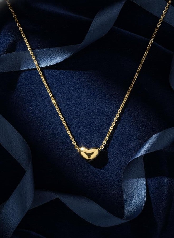 NKR GOLD Gold Heart Pendant Necklace for Women & Girls | Minimalist Love Heart Chain Necklace | Cute Romantic Gift for Wife Girlfriend Birthday Anniversary Valentine's Day - Image 5