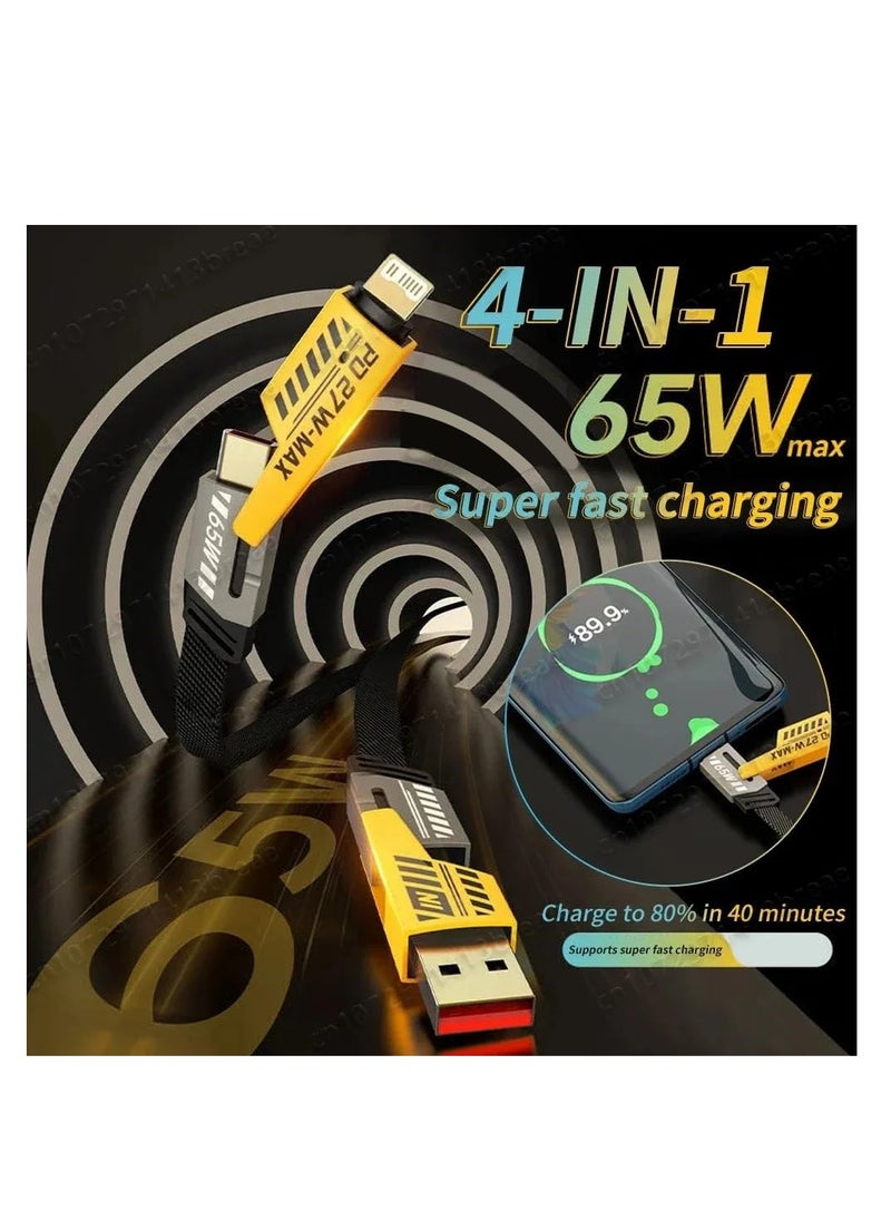 Generic 4 in 1 PD 27W 65W Fast Charging Cable(3.3ft),Zinc Alloy Charge Cable for iPhone 16/15 Pro Max/15/14/13/12, Samsung Galaxy S24/S23/S22/S21/S20/S10/S23 FE/A74/A73/A72/A71/A70/A56/A55/A54/A53/A52/A51/A36/A35/A34/A33/A32/A16/A15/A14/A13/A12/M56/M55/M54/M53,Also Compatible with Xiaomi / Huawei/Google Pixel/ Redmi/LG mobile phones  - Image 3