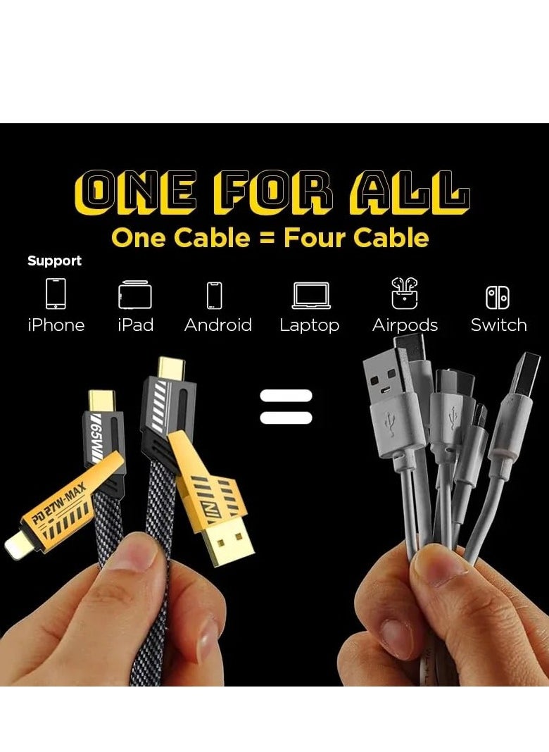 Generic 4 in 1 PD 27W 65W Fast Charging Cable(3.3ft),Zinc Alloy Charge Cable for iPhone 16/15 Pro Max/15/14/13/12, Samsung Galaxy S24/S23/S22/S21/S20/S10/S23 FE/A74/A73/A72/A71/A70/A56/A55/A54/A53/A52/A51/A36/A35/A34/A33/A32/A16/A15/A14/A13/A12/M56/M55/M54/M53,Also Compatible with Xiaomi / Huawei/Google Pixel/ Redmi/LG mobile phones  - Image 4