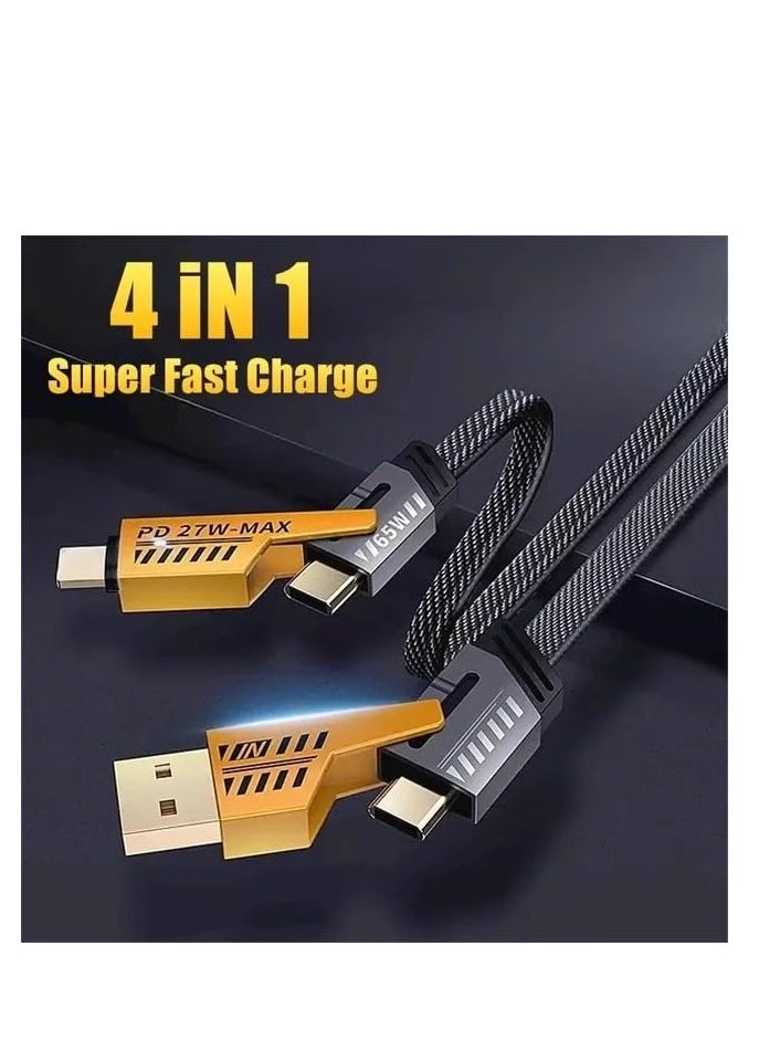 Generic 4 in 1 PD 27W 65W Fast Charging Cable(3.3ft),Zinc Alloy Charge Cable for iPhone 16/15 Pro Max/15/14/13/12, Samsung Galaxy S24/S23/S22/S21/S20/S10/S23 FE/A74/A73/A72/A71/A70/A56/A55/A54/A53/A52/A51/A36/A35/A34/A33/A32/A16/A15/A14/A13/A12/M56/M55/M54/M53,Also Compatible with Xiaomi / Huawei/Google Pixel/ Redmi/LG mobile phones  - Image 5