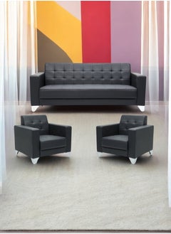 KARNAK Karnak Luxury Sofa Set Modern Design Sectional Couch For Living Room Home Office, Hotel, Apartment 5 Seater Sofa Set Black  - Image 1
