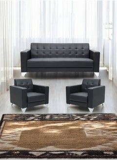 KARNAK Karnak Luxury Sofa Set Modern Design Sectional Couch For Living Room Home Office, Hotel, Apartment 5 Seater Sofa Set Black  - Image 4