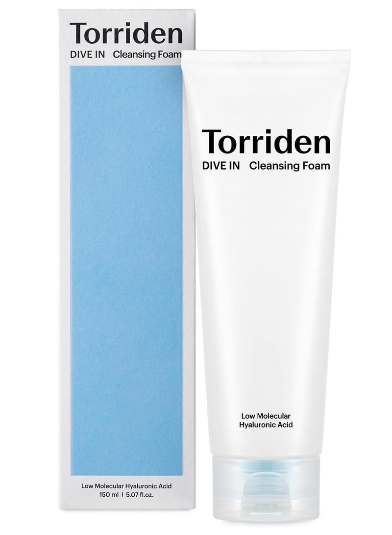 Torriden DIVE IN Low Molecular Hyaluronic Acid Cleansing Foam - 150ml - Image 1