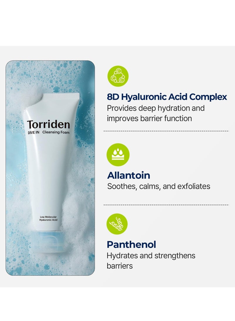 Torriden DIVE IN Low Molecular Hyaluronic Acid Cleansing Foam - 150ml - Image 5