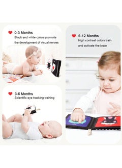 Generic Baby Tear Can Bite Cloth Book Early Education Puzzle Black And White Color Card Sound Paper Touch Book Cognitive Quiet Book-Color:Animal Cloth Book-Specifications:One Size Fits All  - Image 4