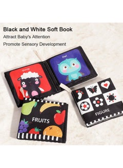 Generic Baby Tear Can Bite Cloth Book Early Education Puzzle Black And White Color Card Sound Paper Touch Book Cognitive Quiet Book-Color:Animal Cloth Book-Specifications:One Size Fits All  - Image 2