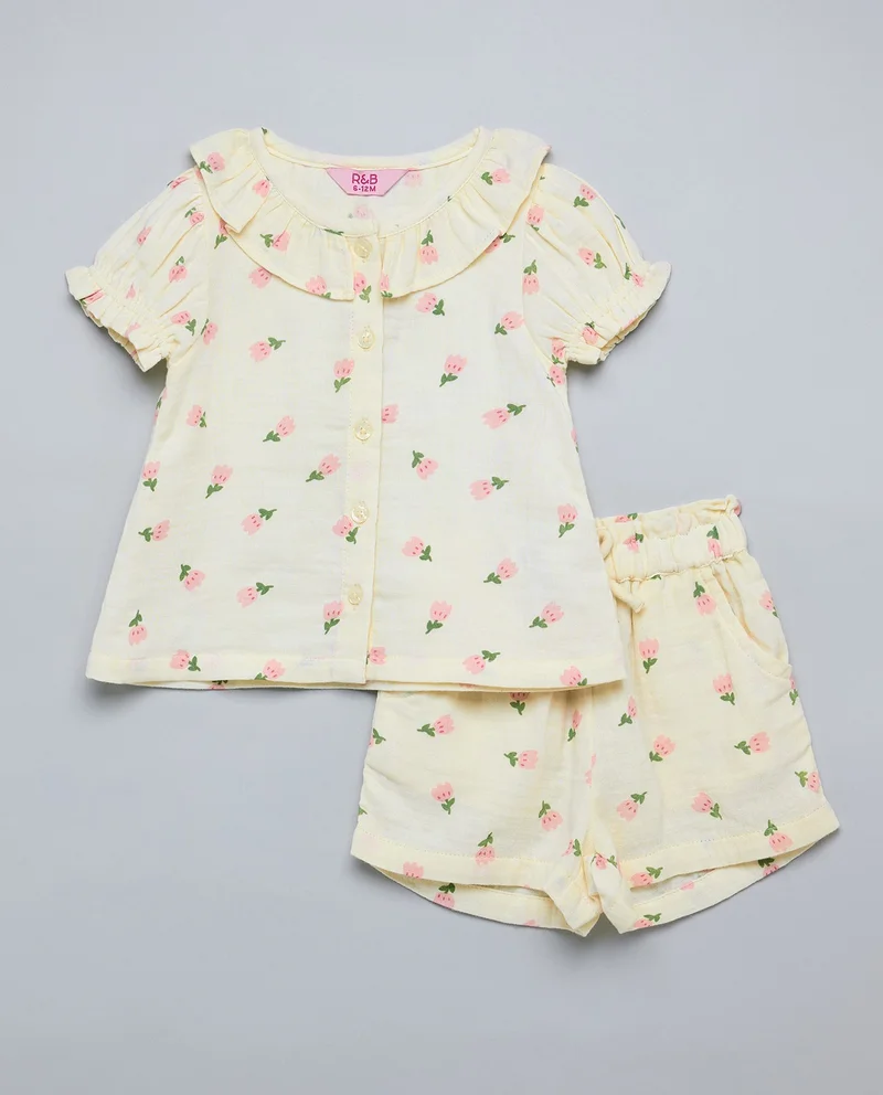 R&B Printed Top and Shorts Set