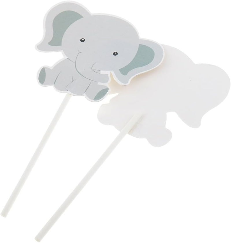 كلاراكو 24 قطعة من أعواد تزيين الكب كيك على شكل فيل كرتوني لطيف لتزيين الكيك والحفلات - Image 5