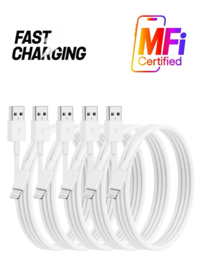 YINPAGE iPhone Charger Cable 5 Pack（1M） [MFi Certified] Lightning Cable iPhone Cable 2.4A Lightning Cord Compatible for iPhone 14/14 Pro/14 Plus/14 Pro Max, iPhone 13 Pro 12 Pro Max 11 XS 7 Plus 6S ipad Pro - Image 1