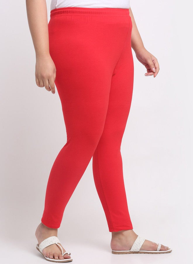 Trend Level Plus Size Ankle Length Leggings in Red - Image 2