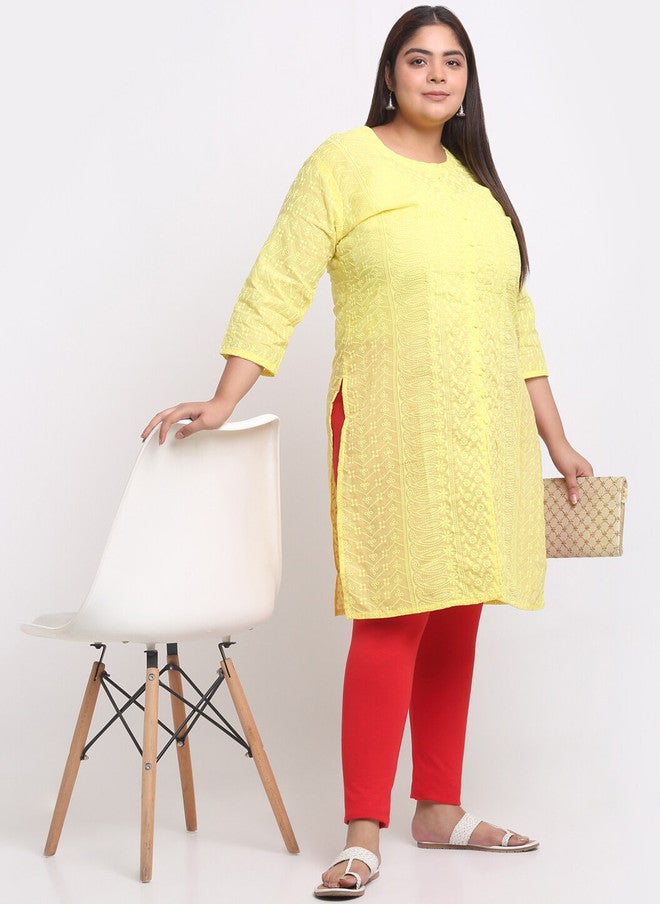 Trend Level Plus Size Ankle Length Leggings in Red - Image 4