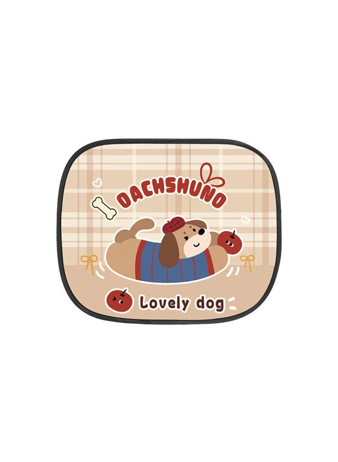 Dijialun Cartoon Dog Car Sunshade Window Curtain, Static Cling Side Window Car Sun Protection Heat Insulation Shade, Summer Light Blocking Panel
