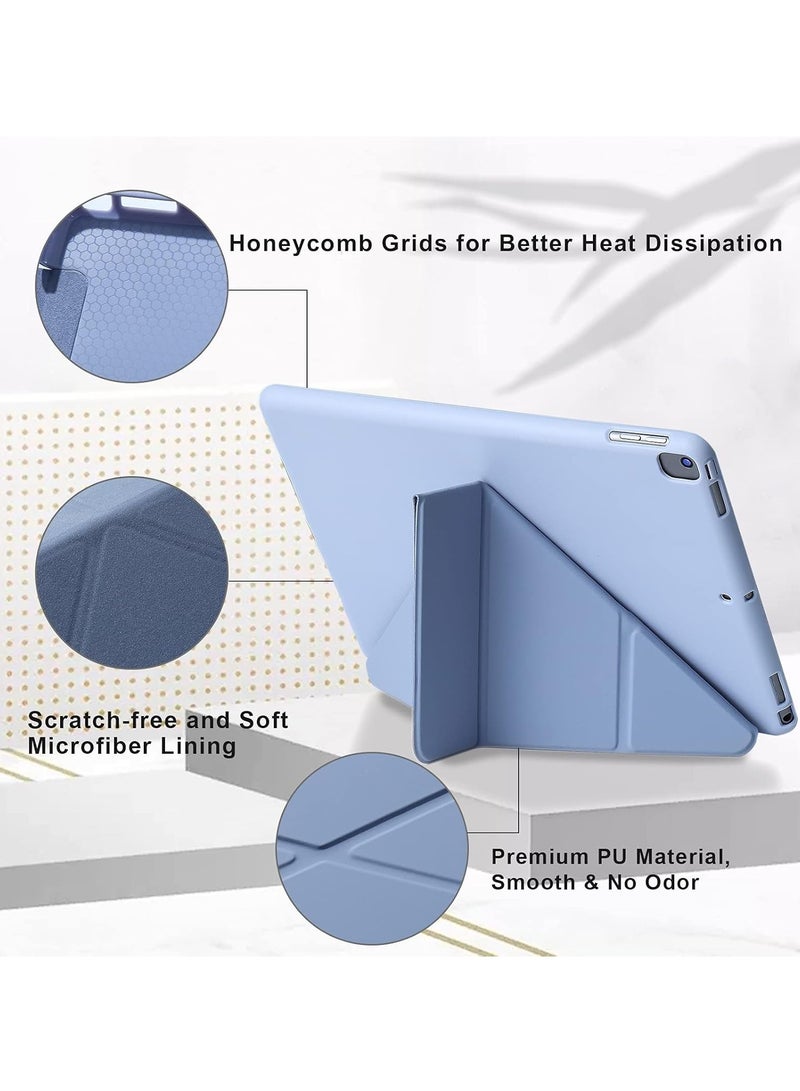 TIGER حافظة آيباد 10.2 بوصة – متوافقة مع آيباد الجيل التاسع 2021، آيباد الجيل الثامن 2020 وآيباد الجيل السابع 2019 – 5 زوايا عرض، استيقاظ/نوم تلقائي، غطاء خلفي ناعم، رمادي لافندر – حماية متينة وخفيفة الوزن - Image 4