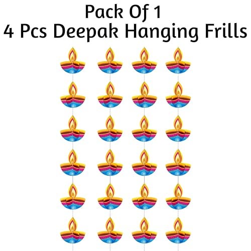 TOYXE 3D Deepak Frills Garland Series Pack of 4 | Paper Ladi Hanging Decoration for Diwali, Parties, Festivals, Birthday, Wedding, Home, Office, Shop & Temple Décor Items - Image 2